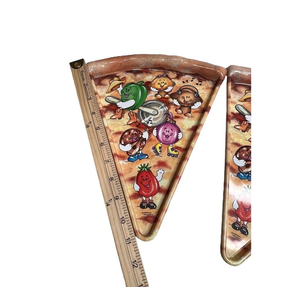 VTG Deborah Mallow Pizza Slice Shaped Party Topping Plates Plastic Set 3 *Read* - Picture 4 of 8